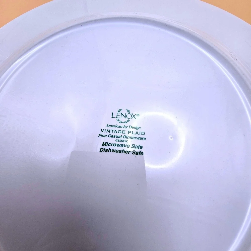 Lenox Vintage Plaid Dinner Plates Set of 4 Red Green‎ Winter Holiday 870676